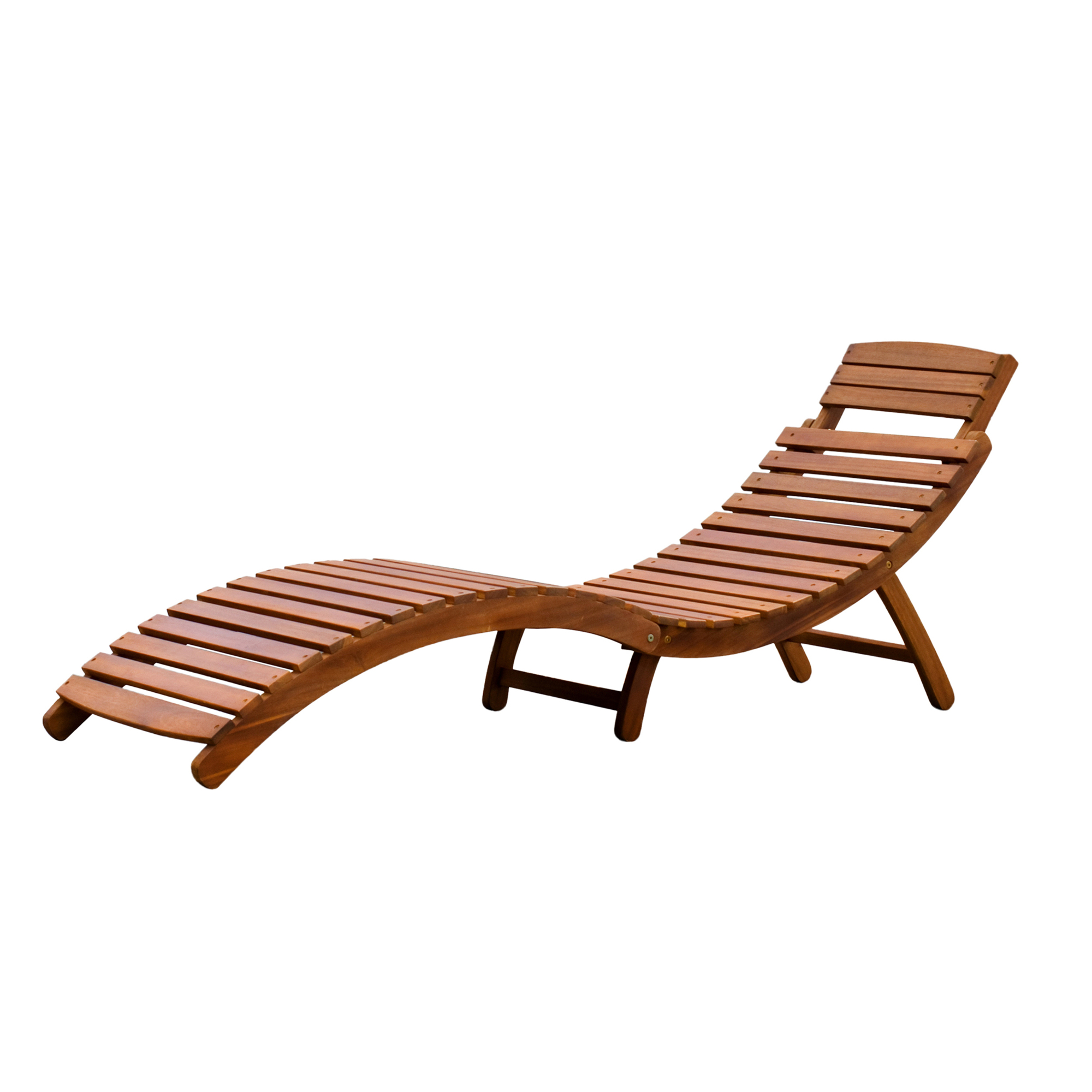 Merry Products, Curved Folding Chaise Lounger, Primary Color Natural, Material Wood, Width 21.26 in, Model# CLN0170110000